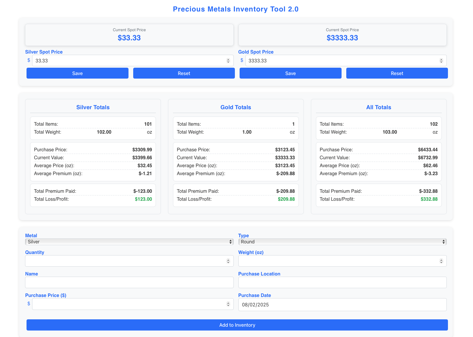 Introducing Precious Metals Inventory Tool 2.0